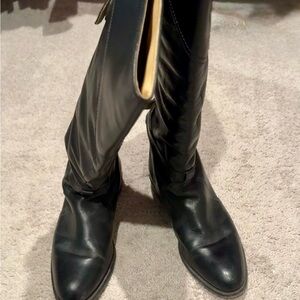Frye Black Leather Over the Knee Boots